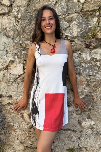 SLEEVELESS FLARED-CUT DRESS FRIVOLITÉ
