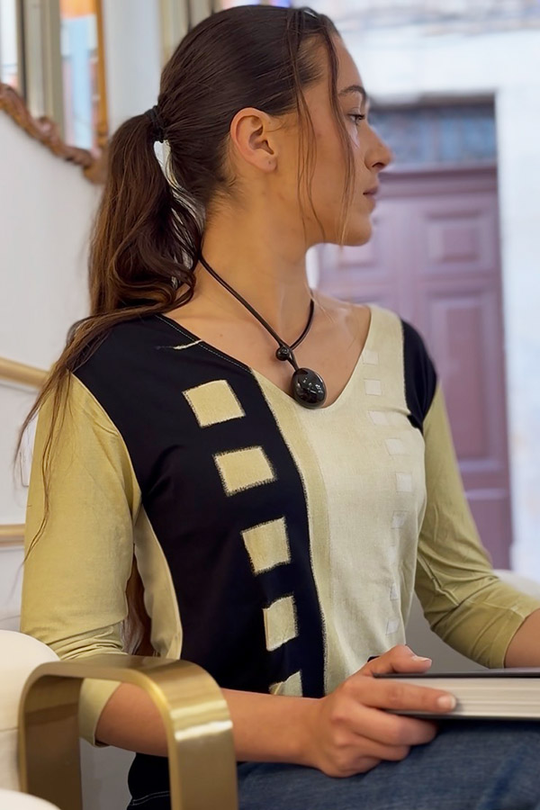 T-SHIRT ÉVASÉ MANCHES 3/4 IVOIRE – Image 3