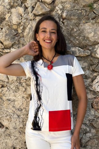 SHORT SLEEVED FLARED-CUT T-SHIRT FRIVOLITE