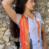 SHORT SLEEVED FLARED-CUT T-SHIRT ROUGE08 - Image 4