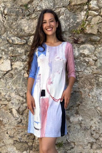 ROBE MANCHES 3/4 PASTEL