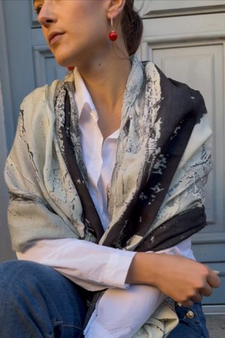 ÉCHARPE LAINE SOIE FIGURES