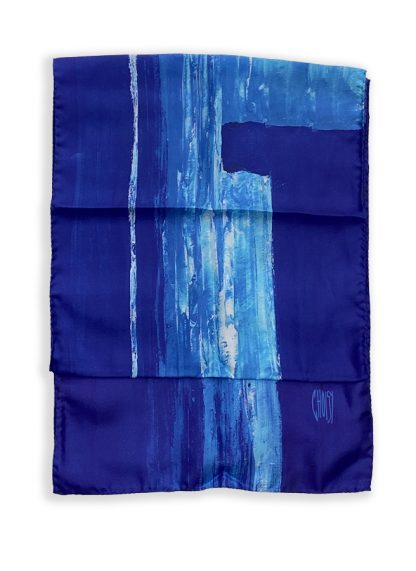 SILK TWILL SCARF  AZUR - Image 2
