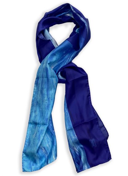 SILK TWILL SCARF  AZUR