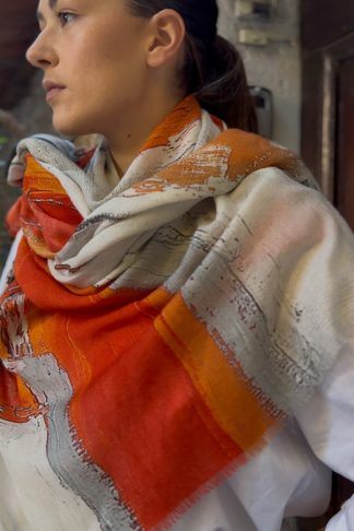 ÉCHARPE LAINE SOIE ROUGE