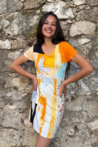 ROBE ÉVASÉE MANCHES COURTES ÉTÉ INDIEN