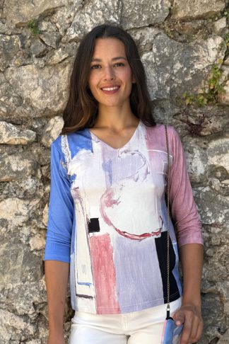 T-SHIRT ÉVASÉ MANCHES 3/4 PASTEL