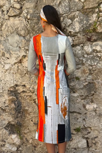 3/4 SLEEVED LONG DRESS ROUGE08 - Image 3