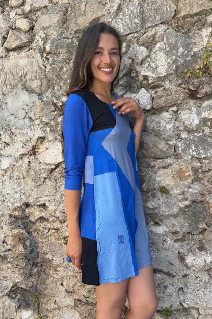 ROBE ÉVASÉE MANCHES 3/4 ULTRAMARINE – Image 2