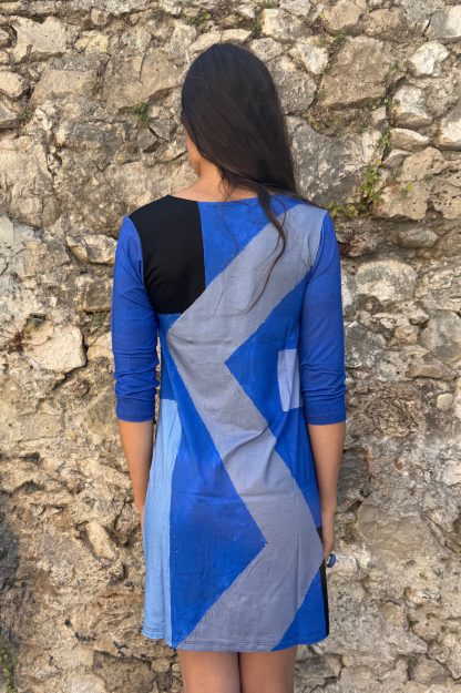 ROBE ÉVASÉE MANCHES 3/4 ULTRAMARINE – Image 3