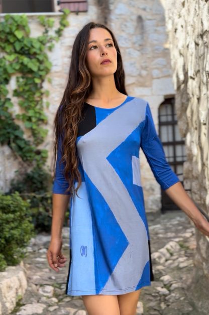 ROBE ÉVASÉE MANCHES 3/4 ULTRAMARINE – Image 4