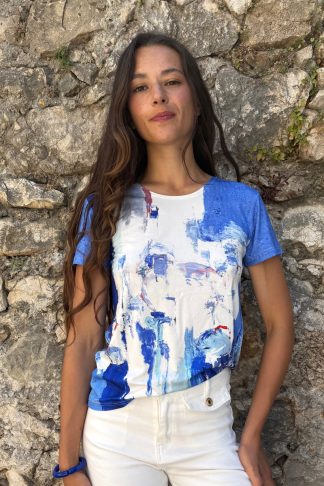 SHORT SLEEVED FLARED-CUT T-SHIRT MÉDITERRANÉE