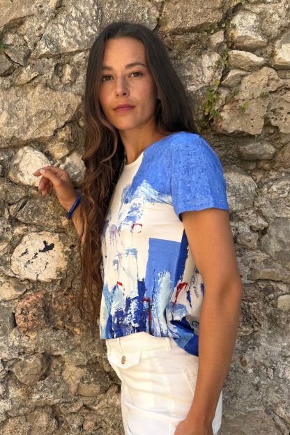 SHORT SLEEVED FLARED-CUT T-SHIRT MÉDITERRANÉE - Image 3