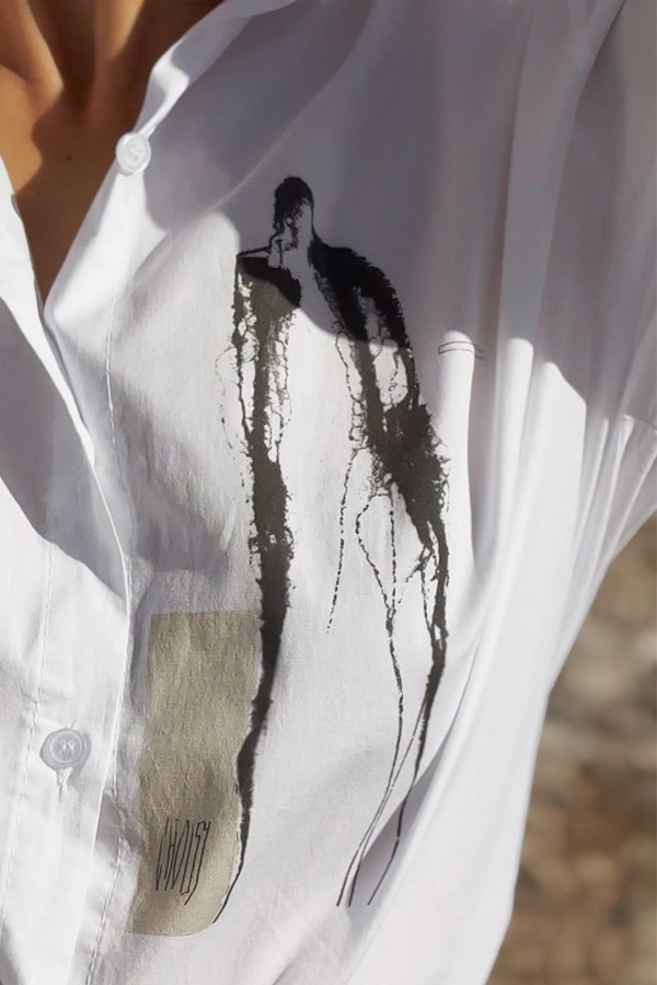 CHEMISE OVERSIZE LES MAINS DANS LES POCHES BLANCHE – Image 3